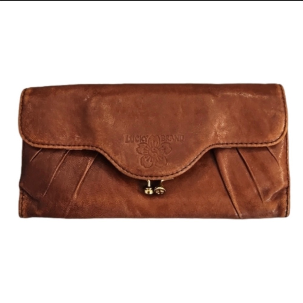 LUCKY BRAND Leather Peace & Floral Wallet
